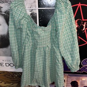 Urban outfitters green gingham dress